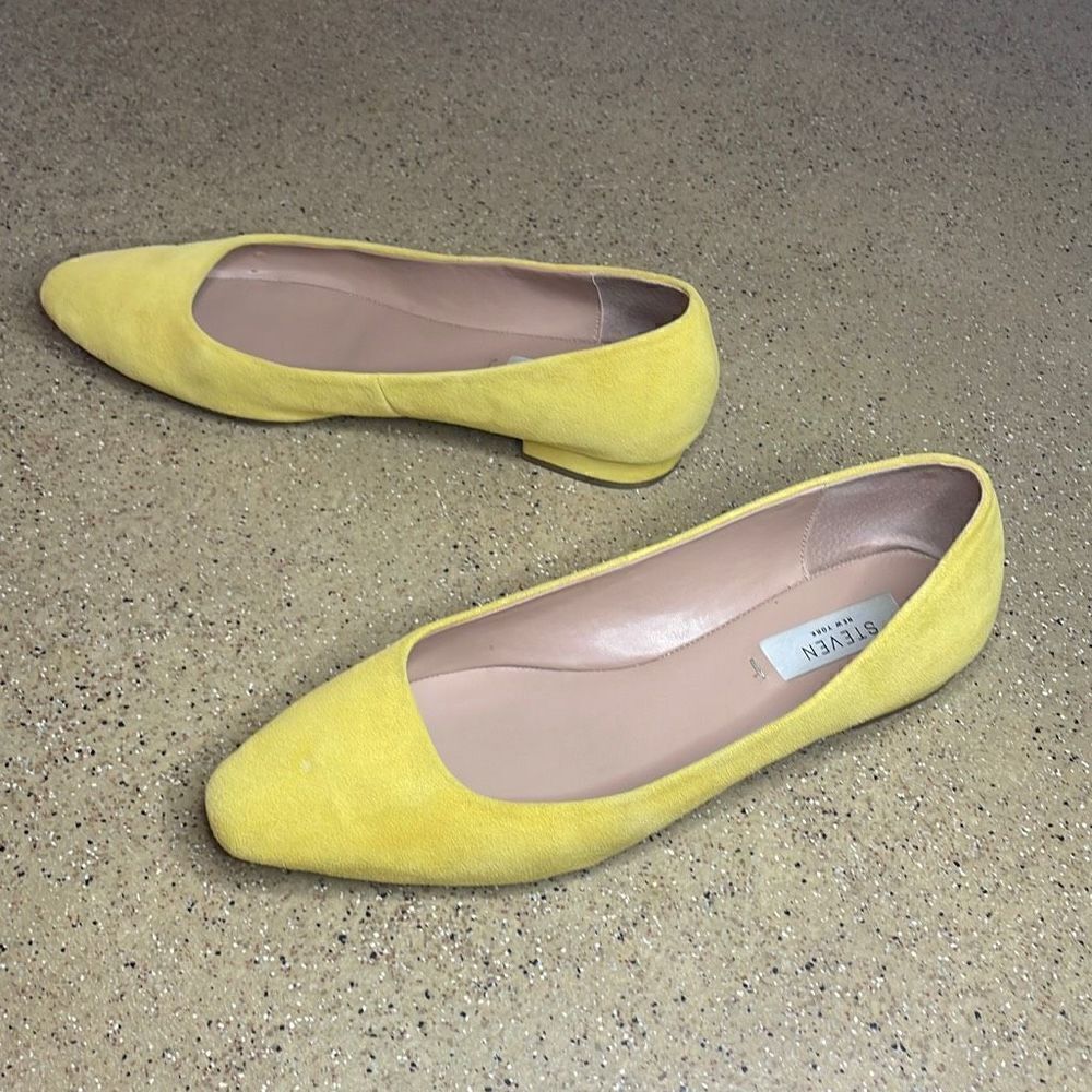 Steven New York Bantry Yellow Suede Flats sz 8 - Picture 2 of 10